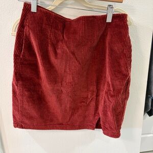 BP Burgundy Corduroy Mini Skirt